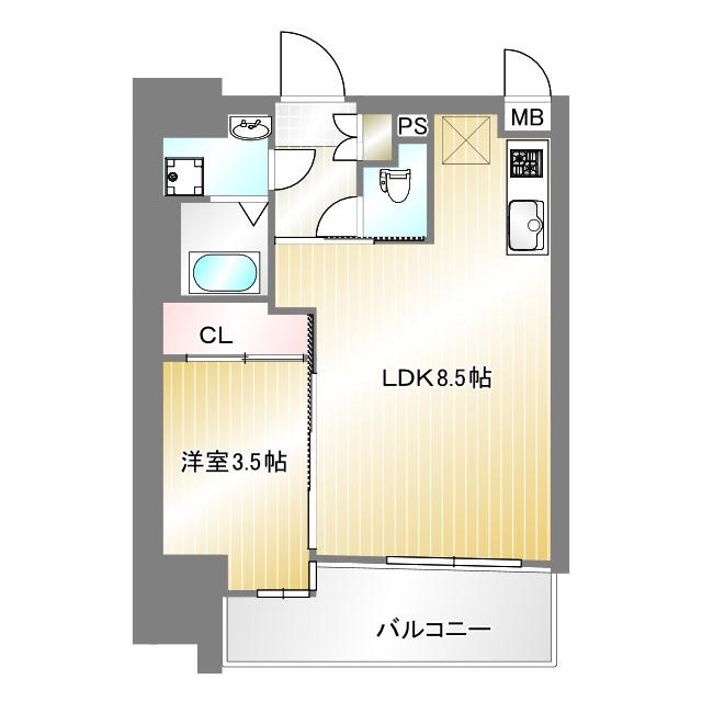 SDグランツ神戸水木通(1LDK/7階)の間取り写真