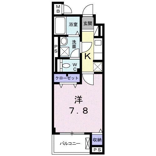 サニーブリーゼ(1K/2階)の間取り写真