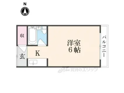 プレアール星田(ワンルーム/1階)の間取り写真