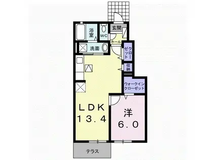 エレンシアM II(1LDK/1階)の間取り写真