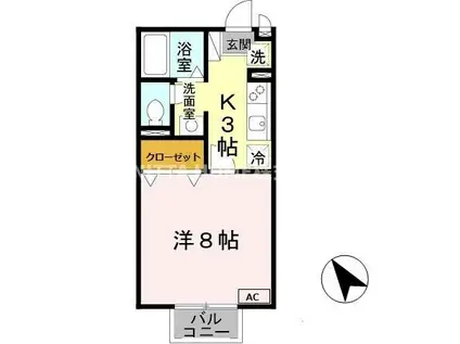 タイガーデン MATSUI(1K/2階)の間取り写真