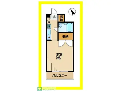 ヴェルデ多摩川(1K/1階)の間取り写真