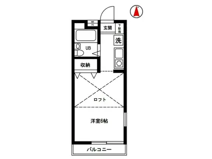 パインクレスト柳沢(ワンルーム/1階)の間取り写真