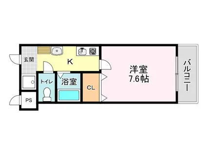 第II太陽ハイツ南草津(1K/4階)の間取り写真