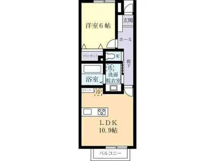 ヴェルデン シリウス(1LDK/2階)の間取り写真