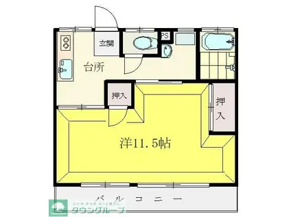 コーポ大久保(1K/3階)の間取り写真