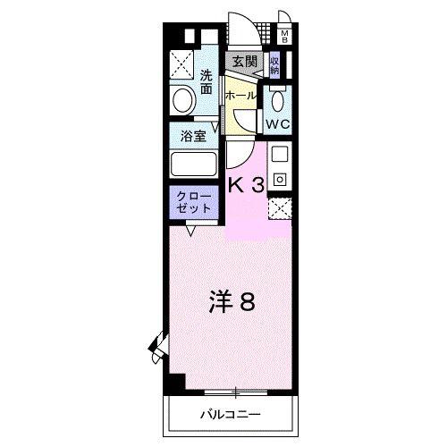 シールド青葉(1K/1階)の間取り写真