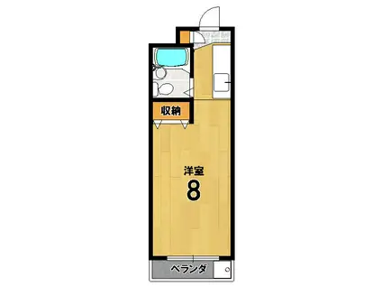 プリオールメゾンAOKI(ワンルーム/2階)の間取り写真