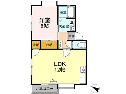 シャトレFI(1LDK/2階)の間取り写真