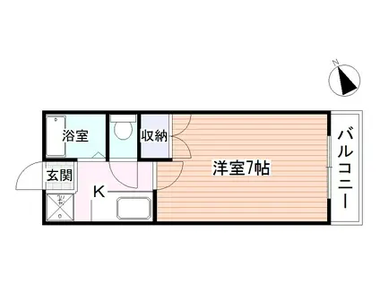 サンライフ永野 鹿児島市(1K/4階)の間取り写真