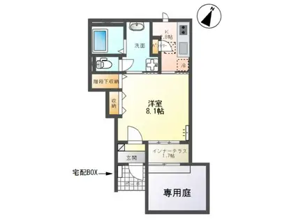 アマリリス(1K/1階)の間取り写真