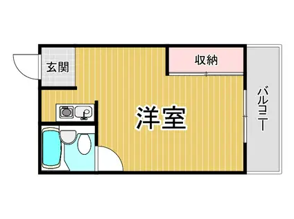 夙川羽衣町パークハイム(ワンルーム/3階)の間取り写真