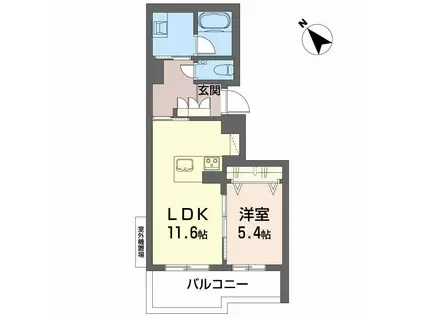 Sメゾン勝川(1LDK/1階)の間取り写真