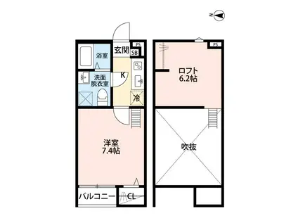 SAKURA VIEW(1K/1階)の間取り写真