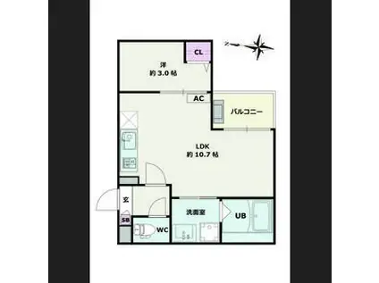 JACK SHINKAI III(1LDK/2階)の間取り写真