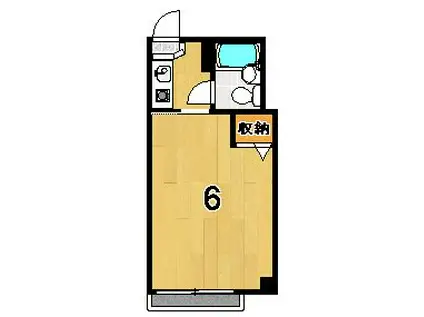 ヴィラひろせ(1K/3階)の間取り写真