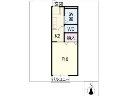 リベルテ東野(1K/1階)の間取り写真