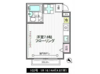 サニーコーポ(ワンルーム/1階)の間取り写真