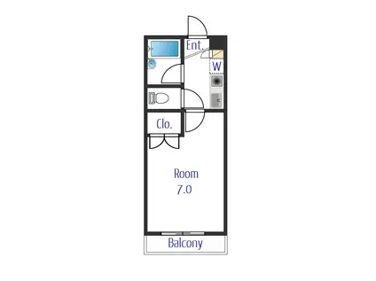 湘南エクセレントII(1K/1階)の間取り写真