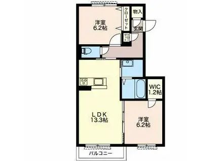 シェリー(2LDK/1階)の間取り写真