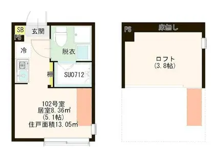 ハーモニーテラス関町II(ワンルーム/1階)の間取り写真