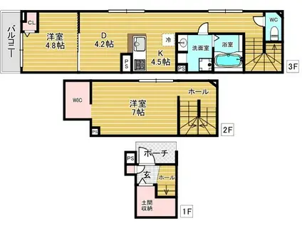 大阪市西成区花園南1丁目計画(2DK/1階)の間取り写真