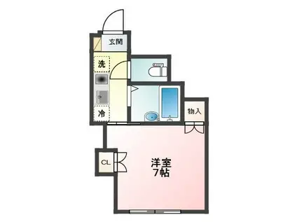 GLANZ音羽(1K/1階)の間取り写真