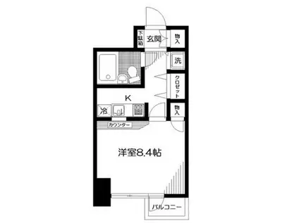 日神パレステージ西麻布(1K/5階)の間取り写真