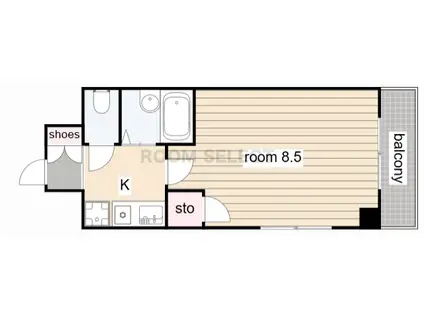 笹善ビル(1K/3階)の間取り写真