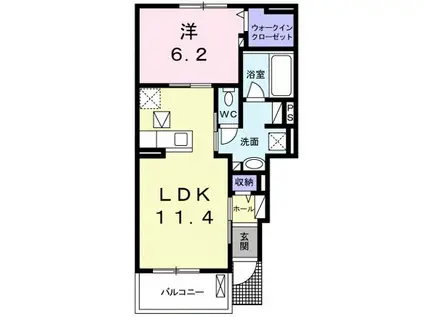 スリーズII(1LDK/1階)の間取り写真