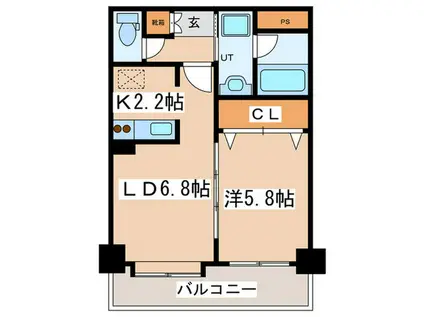 PRIME URBAN北3条通(1LDK/6階)の間取り写真