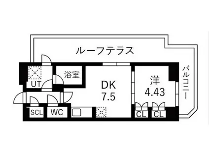 トラディス大塚(1DK/9階)の間取り写真