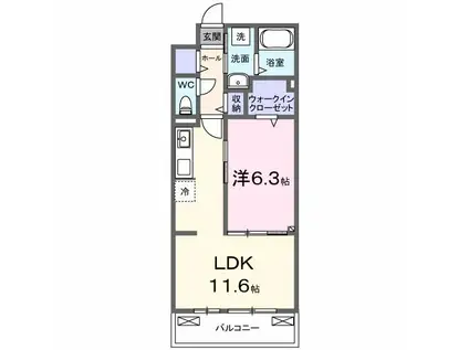 クルタ ラプシ(1LDK/3階)の間取り写真