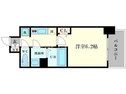 アドバンス大阪セレーノ(1K/9階)の間取り写真