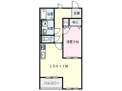 FORTUNA CAROTE(1LDK/1階)の間取り写真