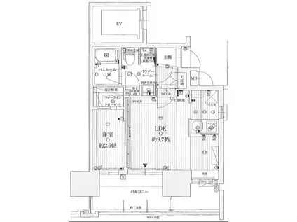 グランフォーレプライム大濠南(1LDK/2階)の間取り写真