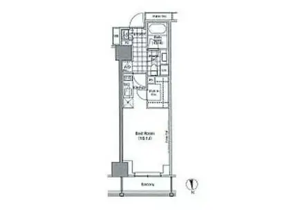 パークハビオ門前仲町(ワンルーム/5階)の間取り写真