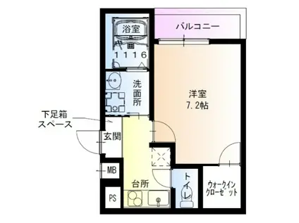 フジパレス吹田中の島公園II番館(1K/1階)の間取り写真
