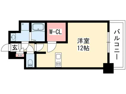 プレサンス栄ブリオ(1K/3階)の間取り写真