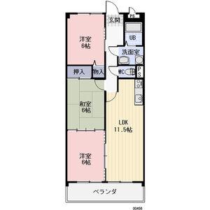 クレールメゾン(3LDK/4階)の間取り写真