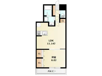 ミリアビタ飯山満II(1LDK/2階)の間取り写真