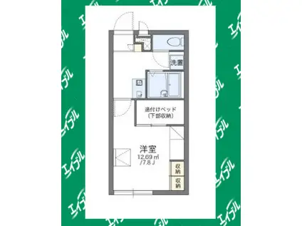 レオパレスシエロ(1K/1階)の間取り写真