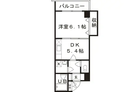 グランディール森下304号(1DK/3階)の間取り写真