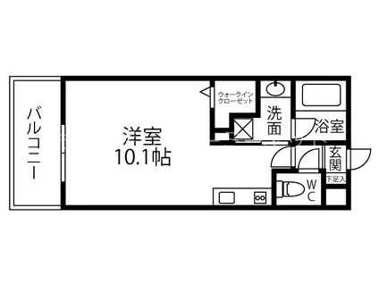 シンシア(ワンルーム/2階)の間取り写真