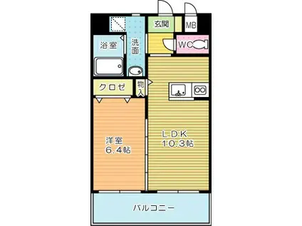 JUPITER(1LDK/9階)の間取り写真