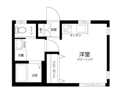 レスペデーザ(ワンルーム/2階)の間取り写真