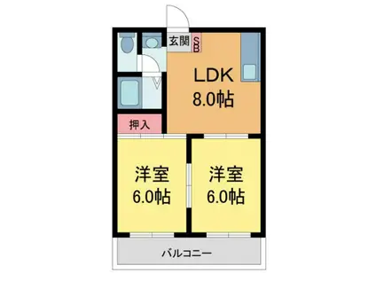 ベルセゾン(2LDK/3階)の間取り写真