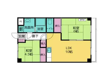 Nハイツ(2LDK/2階)の間取り写真