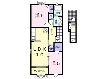グラン ミラージュ(2LDK/2階)の間取り写真