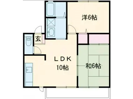 クレールタウンC棟(2LDK/2階)の間取り写真